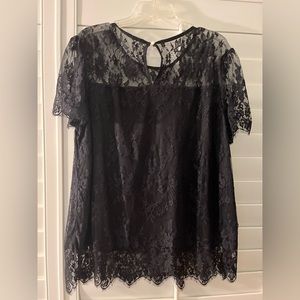 Sexy lace black top with sleeves 4x